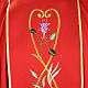 Liturgical chasuble in 100% wool, roses and branches s5