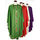 Chasuble liturgique 100% laine, roses et rameaux s1