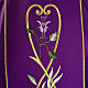 Chasuble liturgique 100% laine, roses et rameaux s3