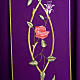 Chasuble liturgique 100% laine, roses et rameaux s4