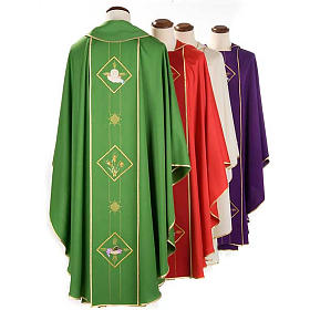 Liturgical chasuble in 100% wool, Eucharistic symbols