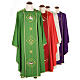 Liturgical chasuble in 100% wool, Eucharistic symbols s1