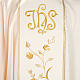 Chasuble and stole in 100% wool, IHS roses s3