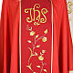 Chasuble and stole in 100% wool, IHS roses s4