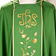 Chasuble and stole in 100% wool, IHS roses s5