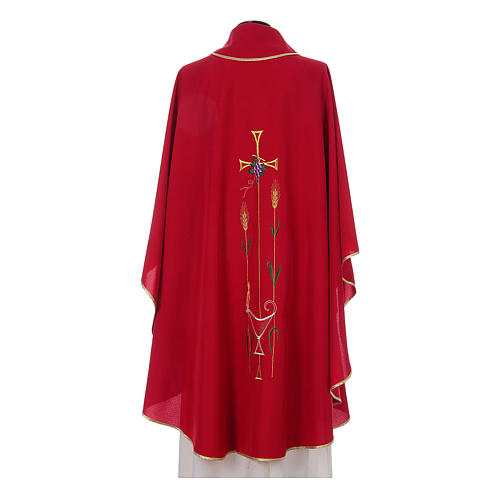 Liturgical chasuble with cross, grapes and lamp 8
