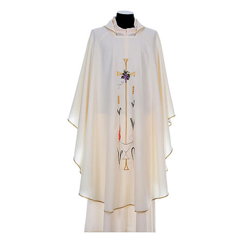 Liturgical Chasuble with gothic cross, grapes and lamp 5