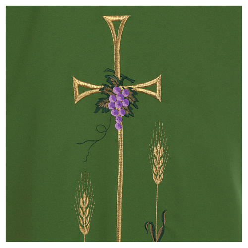 Liturgical Chasuble with gothic cross, grapes and lamp 16