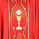 Liturgical chasuble in wool with chalice, flowers and cross s4