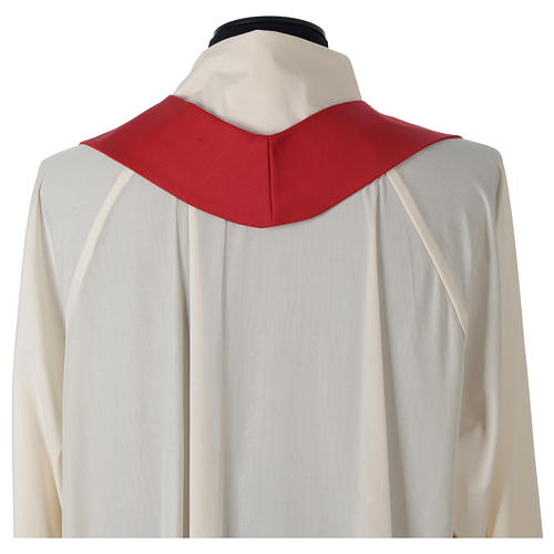 Red chasuble in wool with Holy Spirit and roses 7
