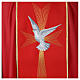 Red chasuble in wool with Holy Spirit and roses s2