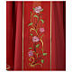 Red chasuble in wool with Holy Spirit and roses s3