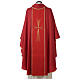 Red chasuble in wool with Holy Spirit and roses s5