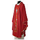Casulla litúrgica roja Espíritu Santo rosas 100% lana s4