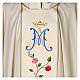 Marian chasuble in wool with roses and cowl s2