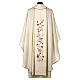 Marian chasuble in wool with roses and cowl s6