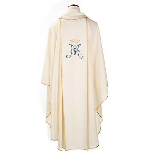 Marian chasuble in wool with Virgin Mary 2
