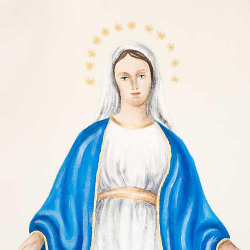 Casulla Mariana Virgen y símbolo 100% lana pintada a mano 4