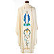 Chasuble Mariale Vierge Marie et symbole 100% laine peinte s1