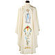 Liturgical Chasuble in wool with Marian symbol and Virgin Mary s1