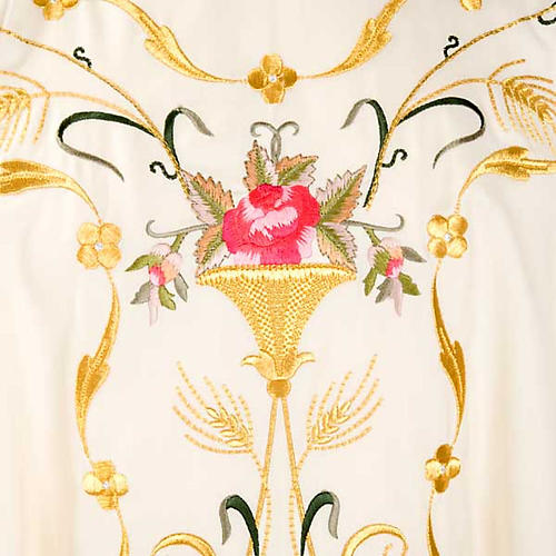 Liturgical vestment in wool with floral embroideries 3