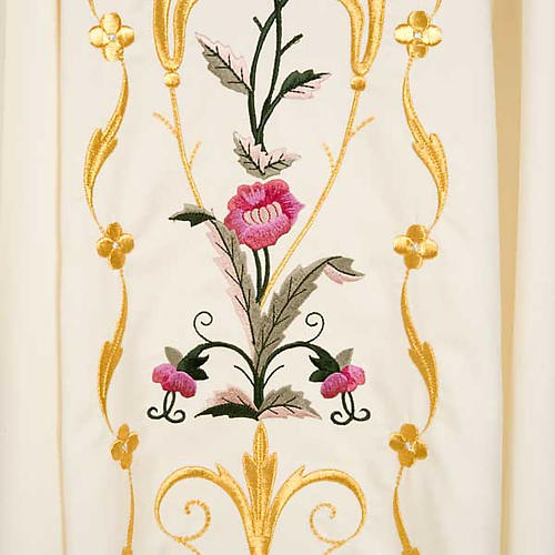 Liturgical vestment in wool with floral embroideries 4