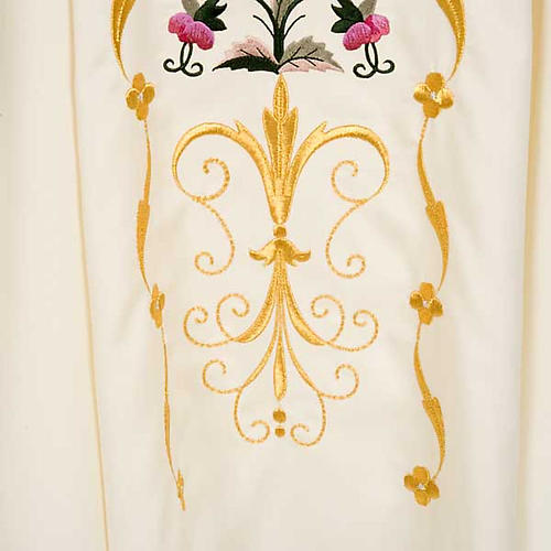 Liturgical vestment in wool with floral embroideries 5