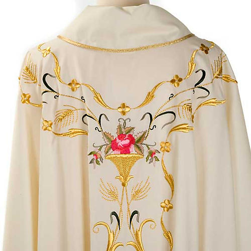 Liturgical vestment in wool with floral embroideries 7