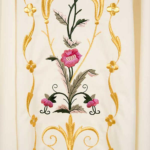 Chasuble liturgique fleurs et décors 100% laine 4