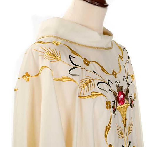 Chasuble liturgique fleurs et décors 100% laine 6