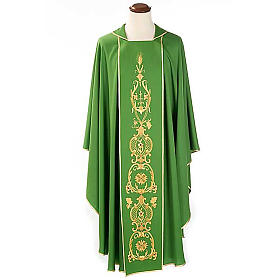 Chasuble in wool with gold flowers and ears of wheat