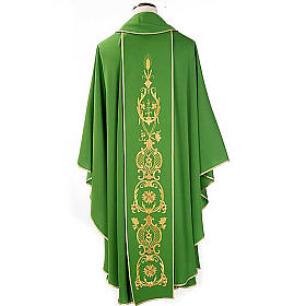 Chasuble in wool with gold flowers and ears of wheat