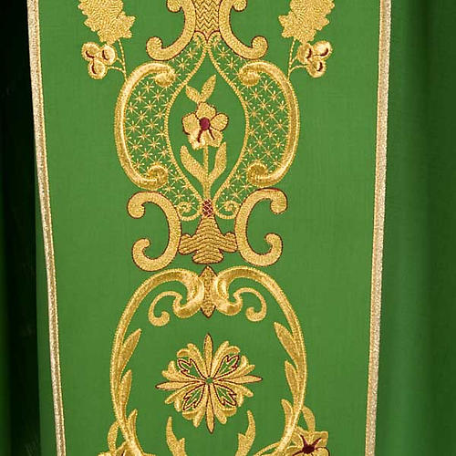 Chasuble in wool with gold flowers and ears of wheat 4