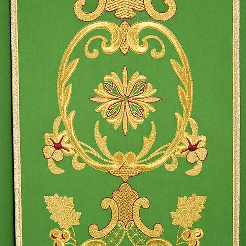 Chasuble in wool with gold flowers and ears of wheat 7
