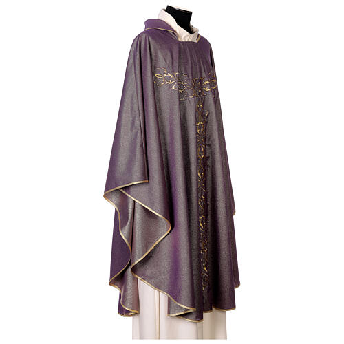 Liturgical vestment in lurex with stylized gold motifs 3