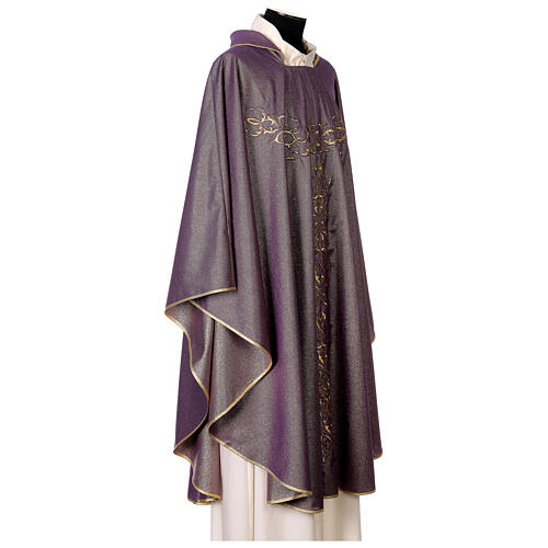 Chasuble liturgique lurex broderies dorées 3