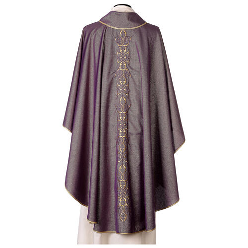 Liturgical Chasuble in lurex with stylized gold motifs 6