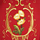 Casulla sacerdotal decoraciones dorada flores colorada lana 100% s5