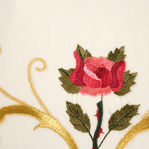 Casula sacerdotale decori oro fiori colorati, pura lana 8