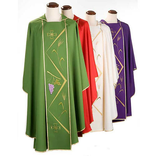 Chasuble liturgique broderies stylisées 1
