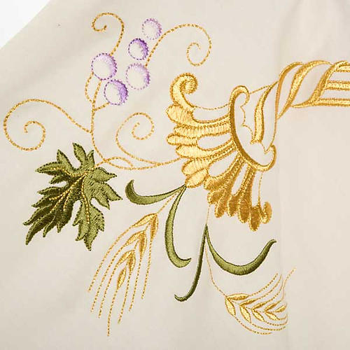 Chasuble in wool with IHS symbol and gold motifs 4