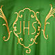 Chasuble in wool with IHS symbol and gold motifs s3