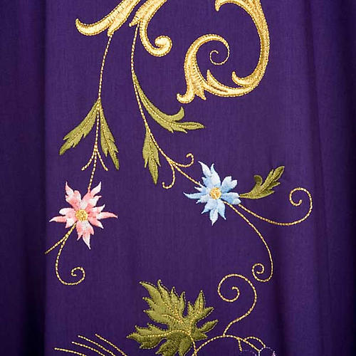 Priest Chasuble in wool with IHS symbol and gold motifs 7