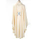 Marian chasuble in wool with metallic motifs s2