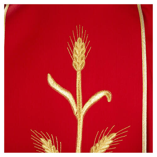 Liturgical vestment in wool with gold ears of wheat 5