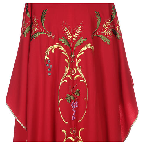 Liturgical vestment with gold ears of wheat, grapes and leaves 4