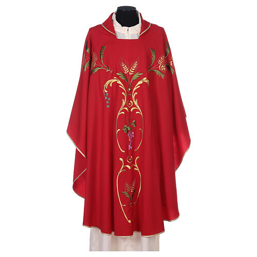 Liturgical vestment with gold ears of wheat, grapes and leaves 5