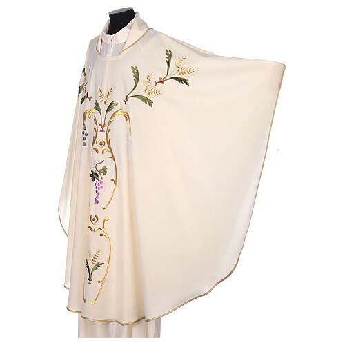 Liturgical vestment with gold ears of wheat, grapes and leaves 6