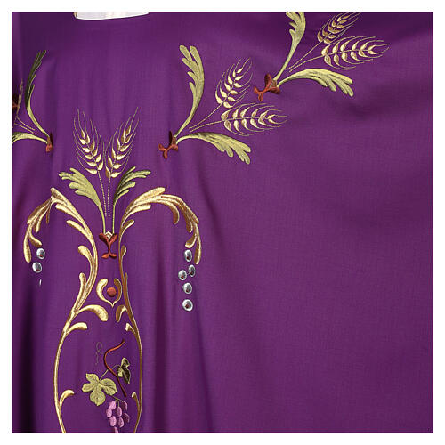 Liturgical vestment with gold ears of wheat, grapes and leaves 8