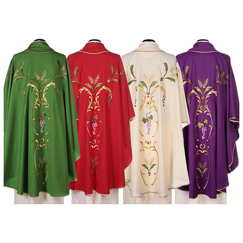Liturgical vestment with gold ears of wheat, grapes and leaves 10